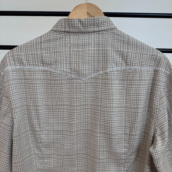 John Varvatos Button-Up Shirt — Tan Check — Size Large - Picture 4 of 4